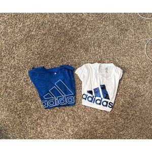 Adidas Kids' Blue and White Graphic Tees